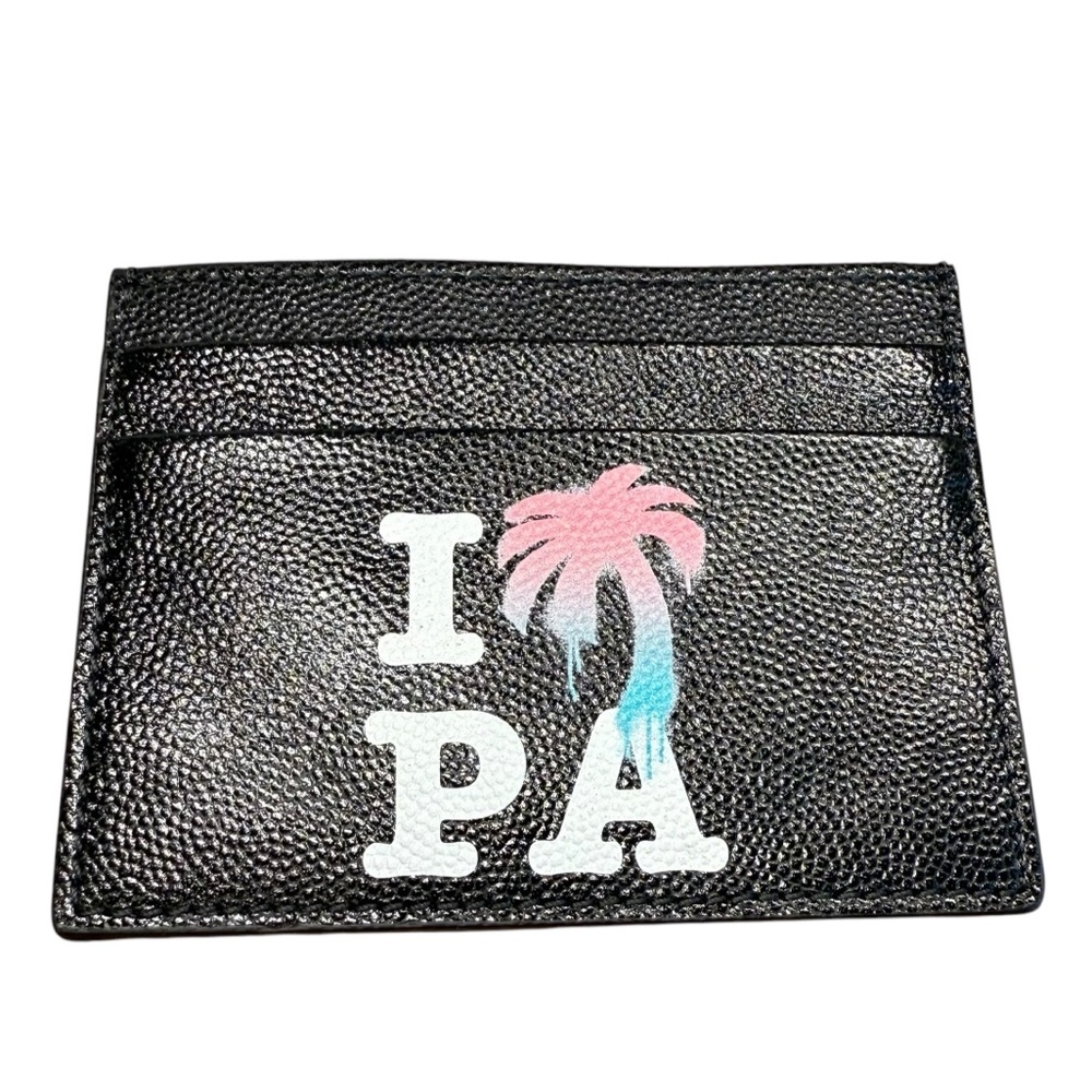 Graphic print I love PA black card holder. (Palm angels)